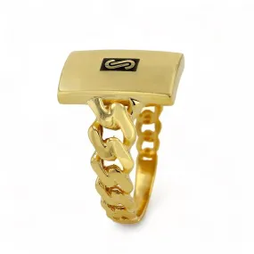 10K yellow gold classic plain original Monaco ring-M007