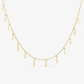 13 Gold Marquise Drops By The Yard Diamond Necklace