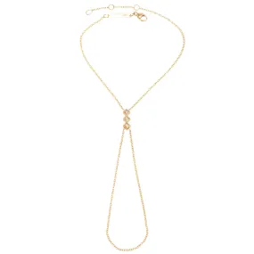 14k 3 Princess Diamond Hand Chain