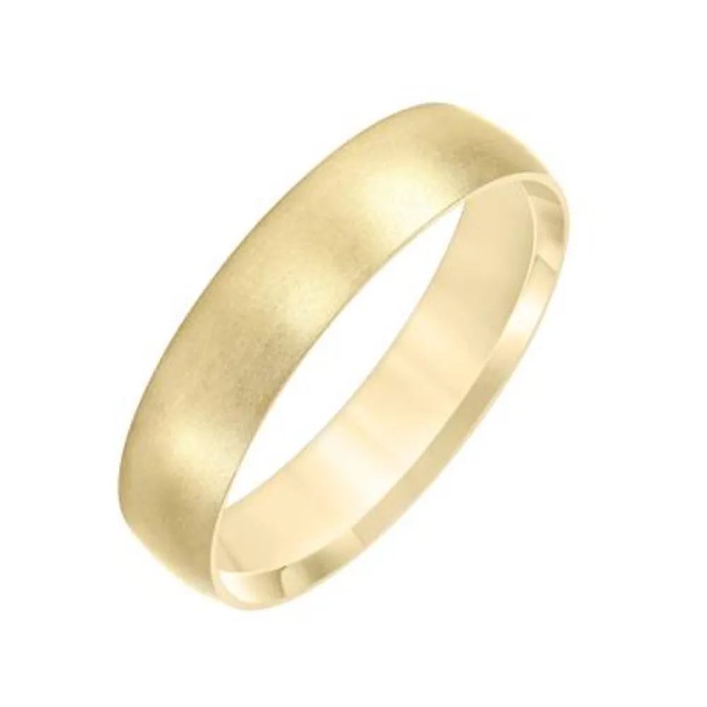 14k Gold Men's Wedding Band 5mm Brushed Finish