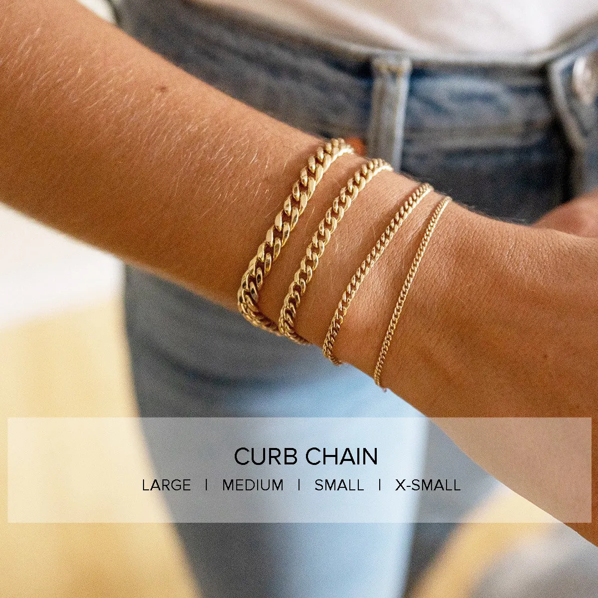 14k Medium Curb Chain Bracelet