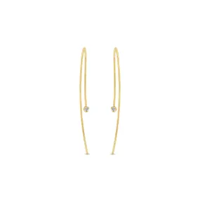 14k Prong Diamond Wire Earrings