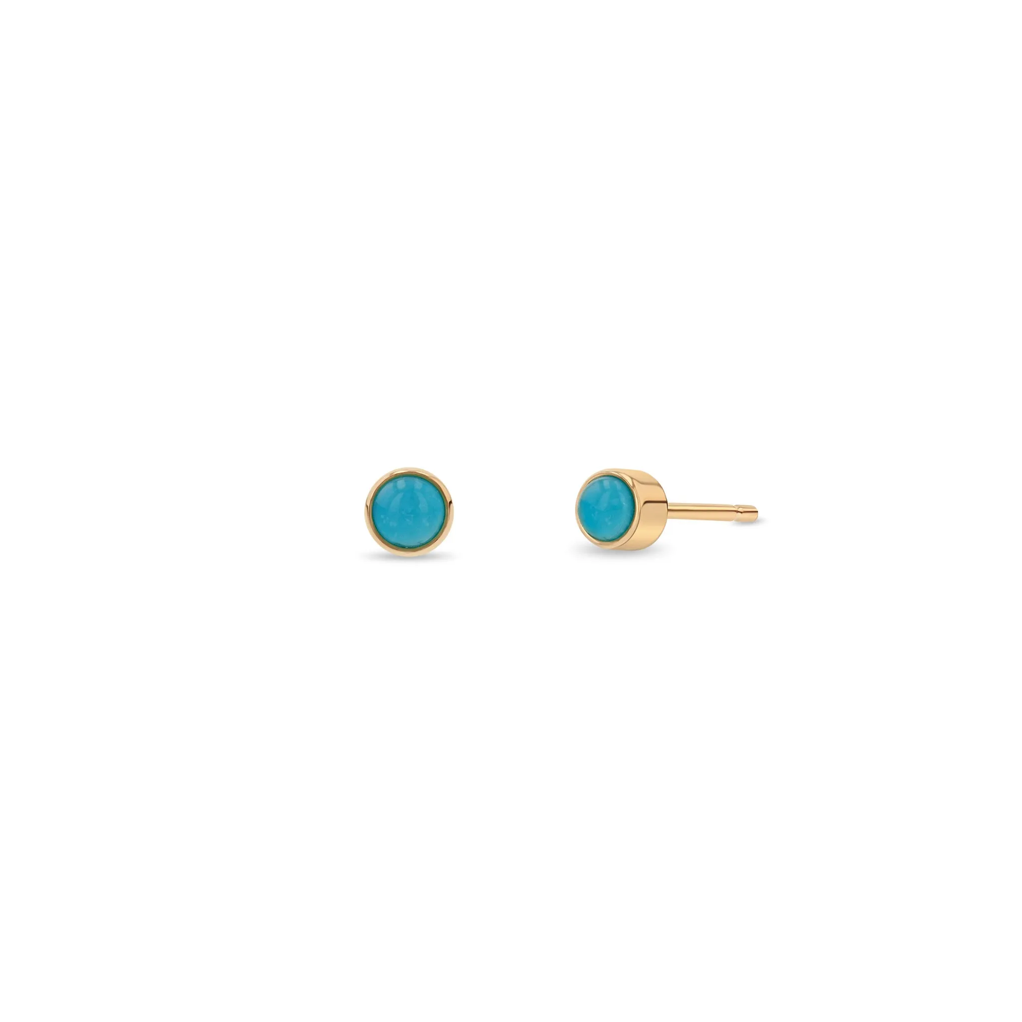 14k Turquoise Bezel Studs