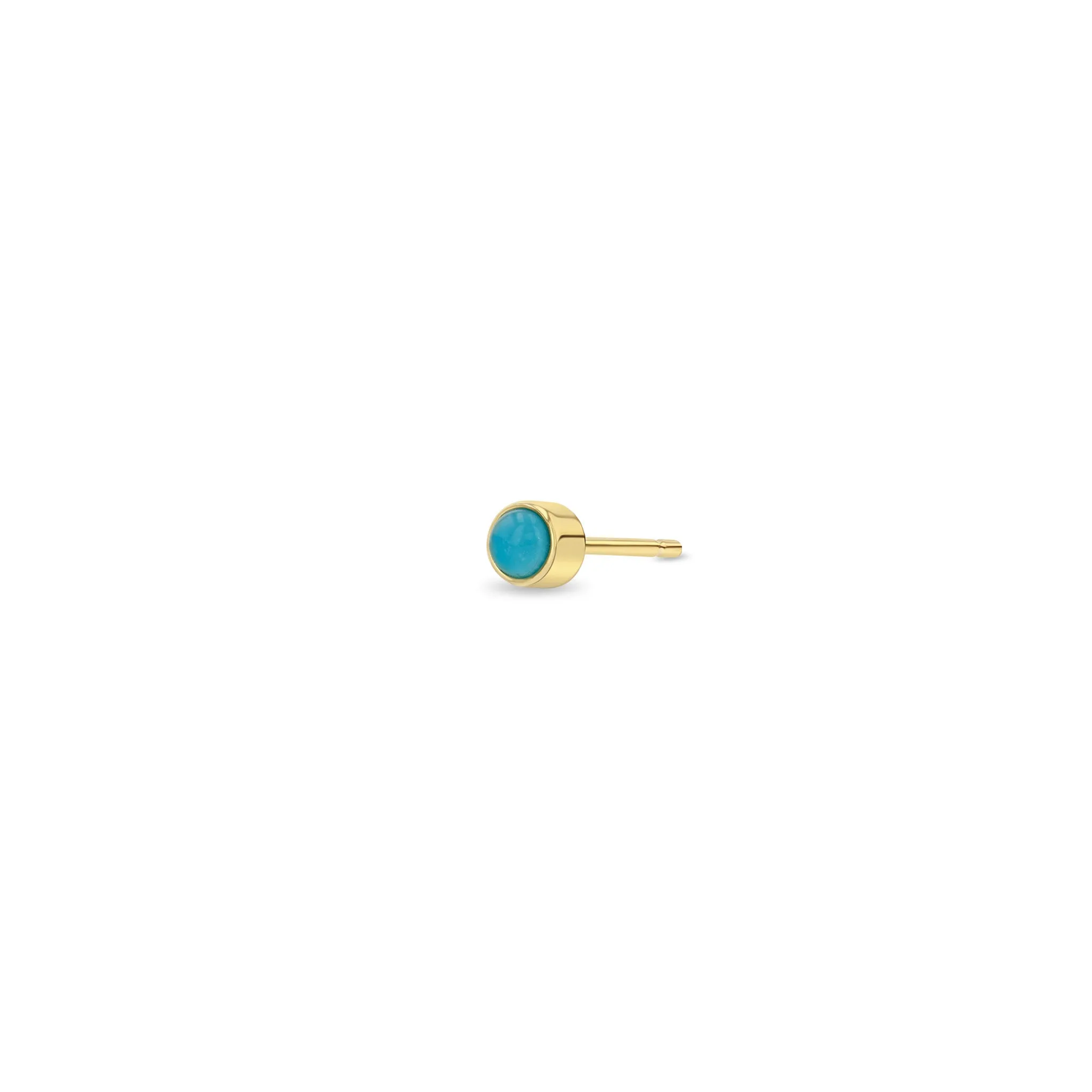 14k Turquoise Bezel Studs