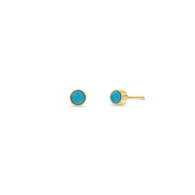 14k Turquoise Bezel Studs