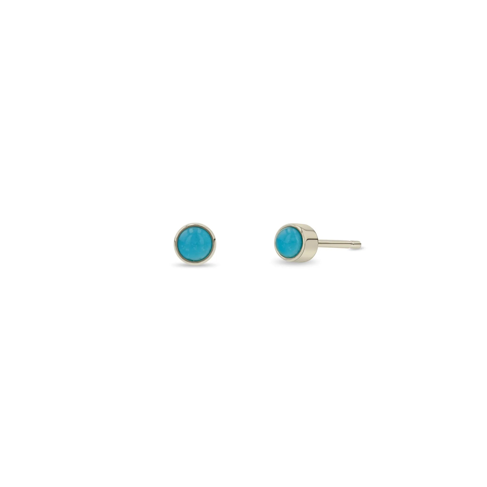 14k Turquoise Bezel Studs