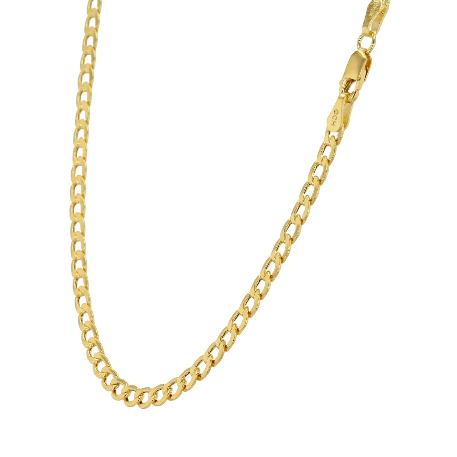 14K Yellow Gold Curve Link Chain 3.4mm x 22''