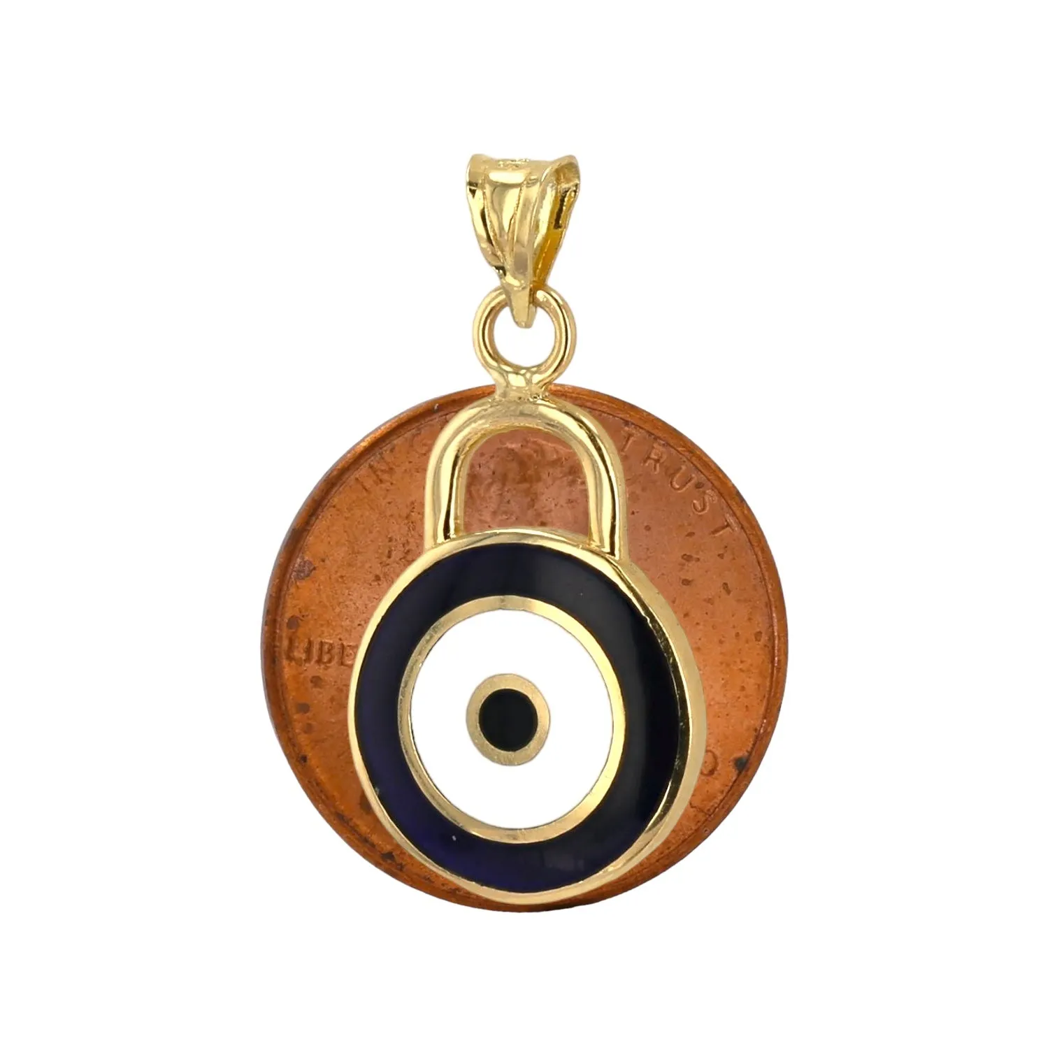 14k yellow gold eye amulet pendant-226104