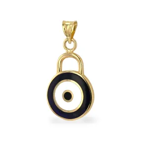 14k yellow gold eye amulet pendant-226104