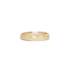 18K Carved Wedding Band 4mm