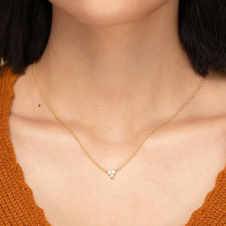 18k/925 Vermeil CZ Lotus Necklace