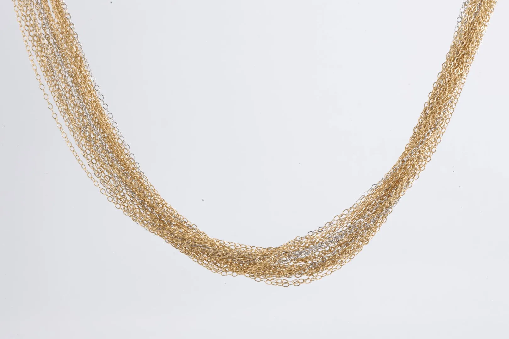 30" 14k Two-Tone Gold 30-Strand Chain Necklace (26.69g.)