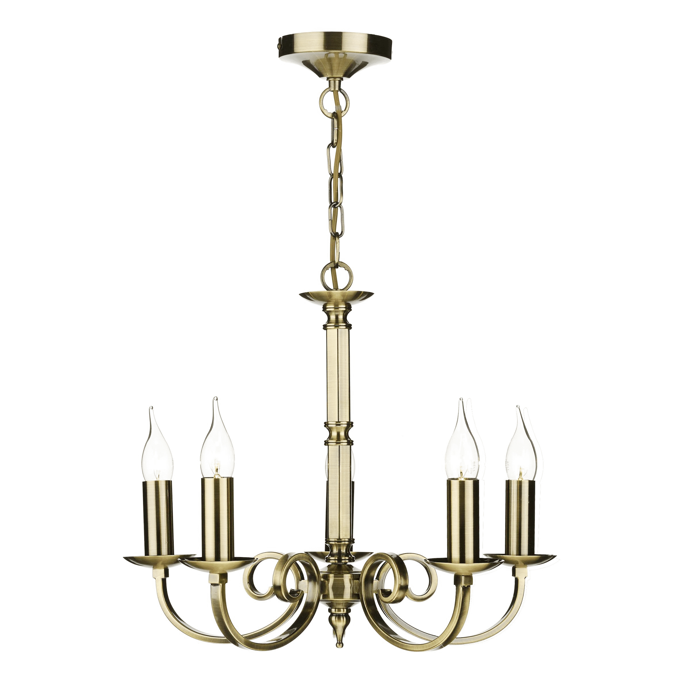 5LT Pendant Ceiling Light - Antique Brass