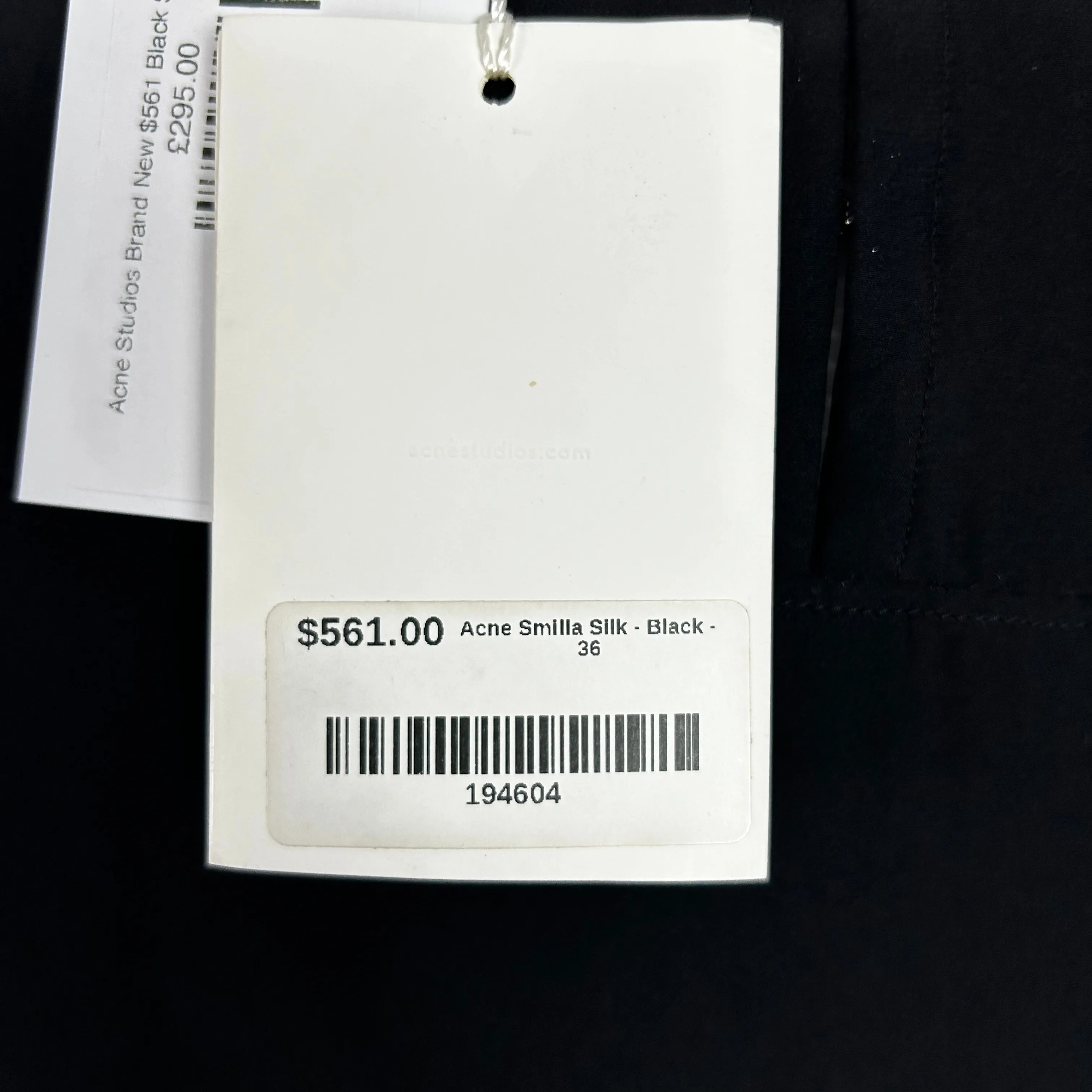 Acne Studios Brand New $561 Black Silk Smilla Dress XS