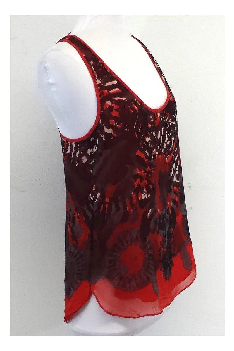 ADAM by Adam Lippes - Red Print Silk Tank Sz 2