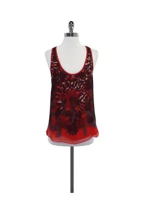 ADAM by Adam Lippes - Red Print Silk Tank Sz 2