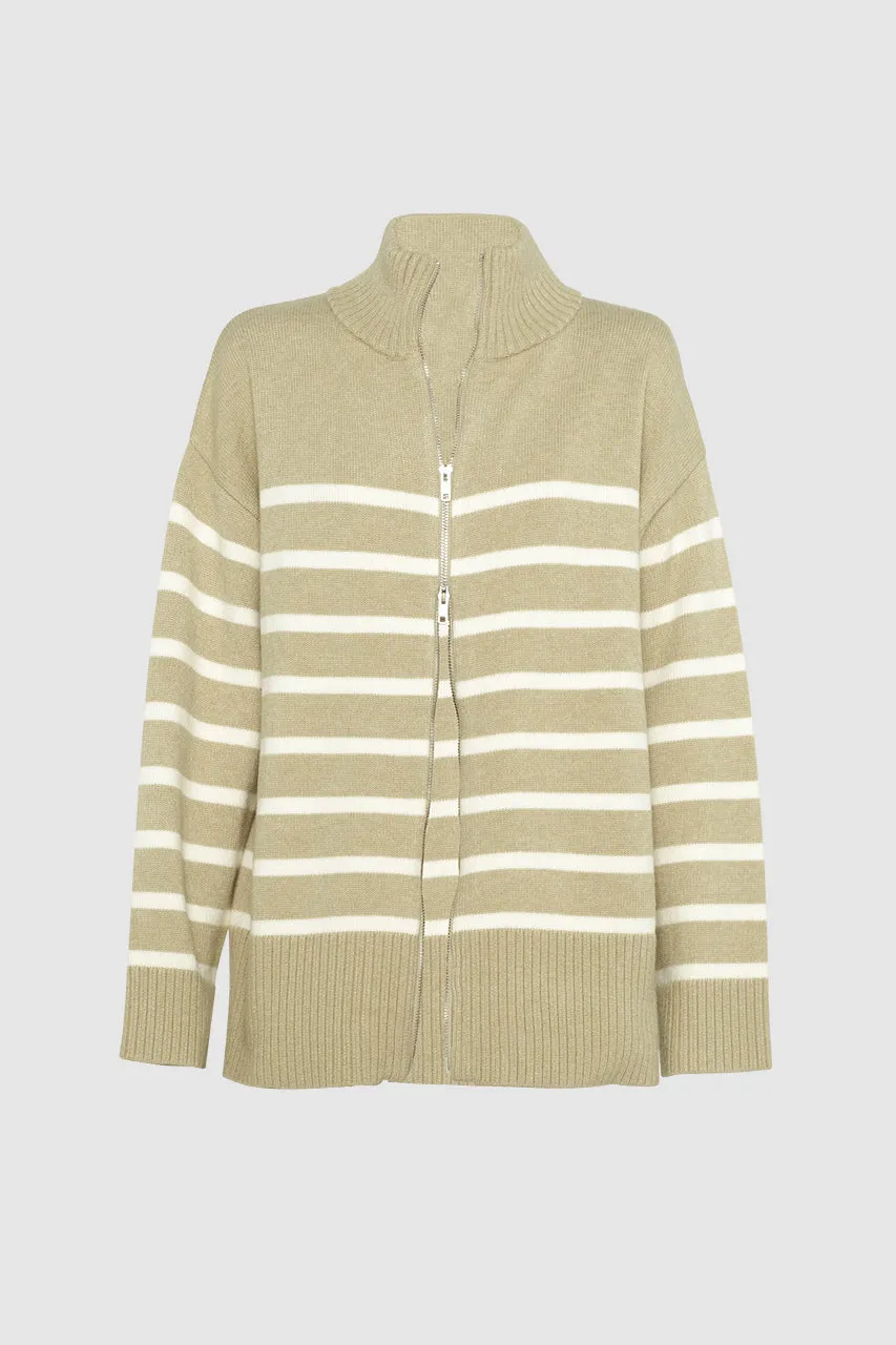 Addie Knit Jumper | Sage & White Stripe