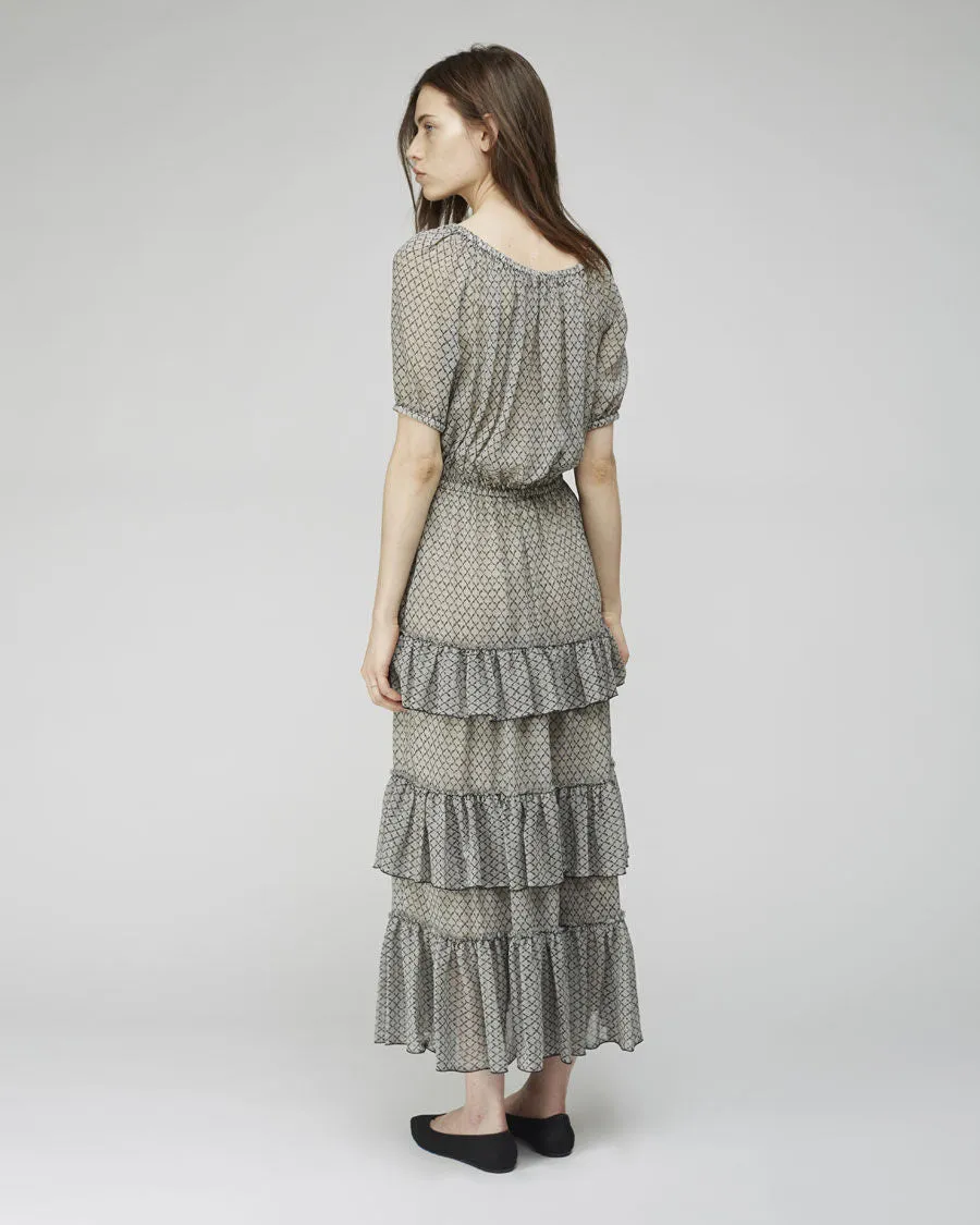 Adela Tiered Chiffon Dress