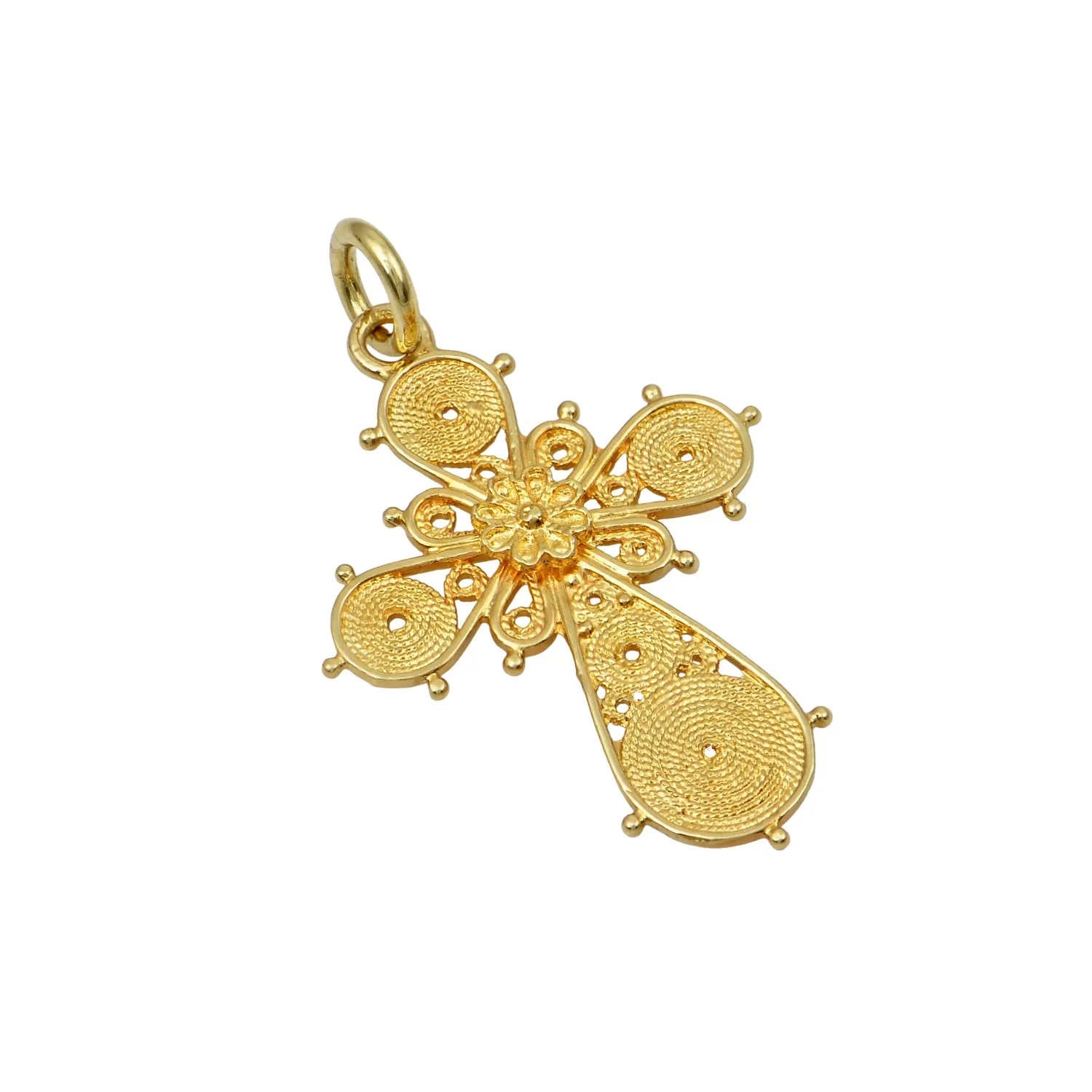 Agni Orthodox Gold Cross with Rosette