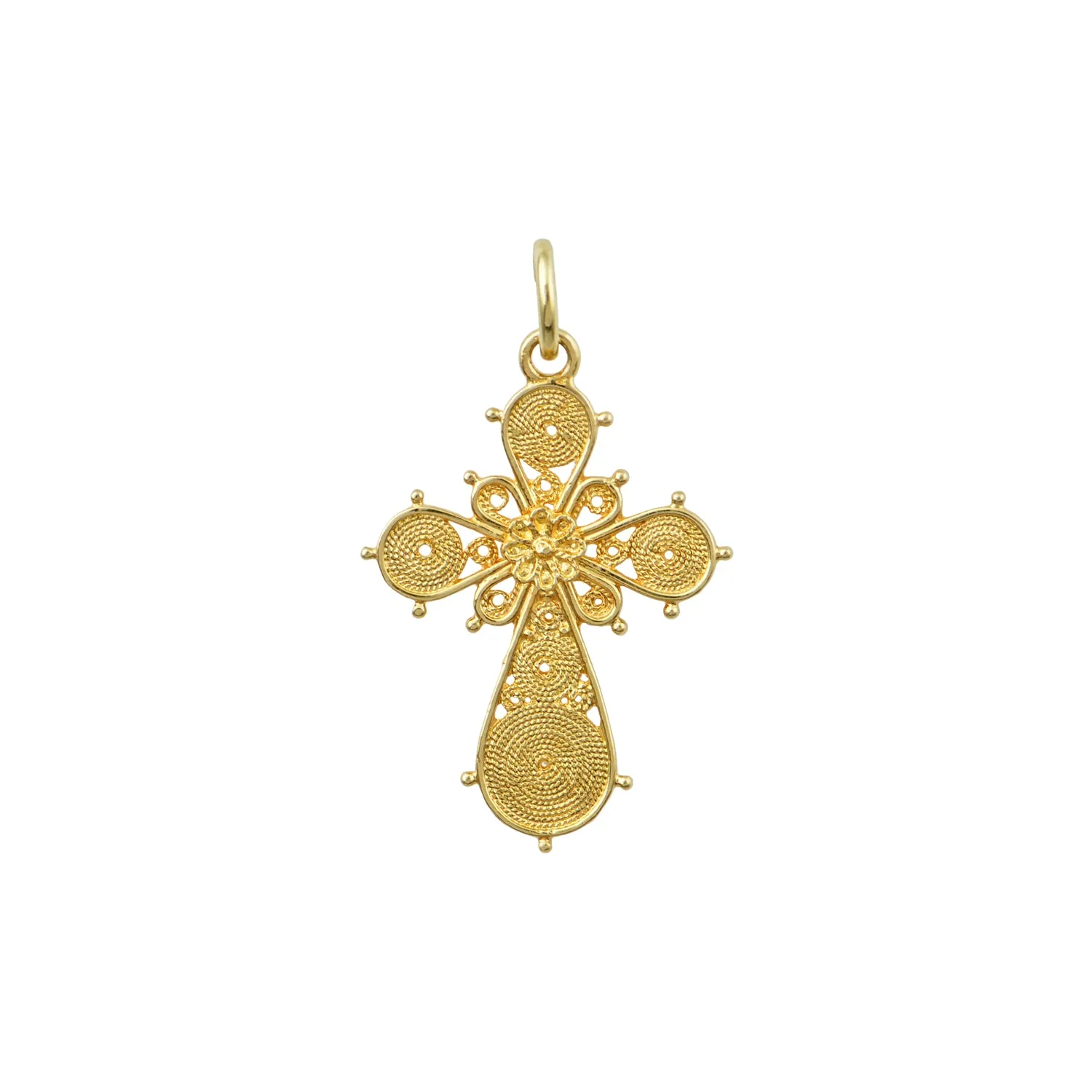 Agni Orthodox Gold Cross with Rosette