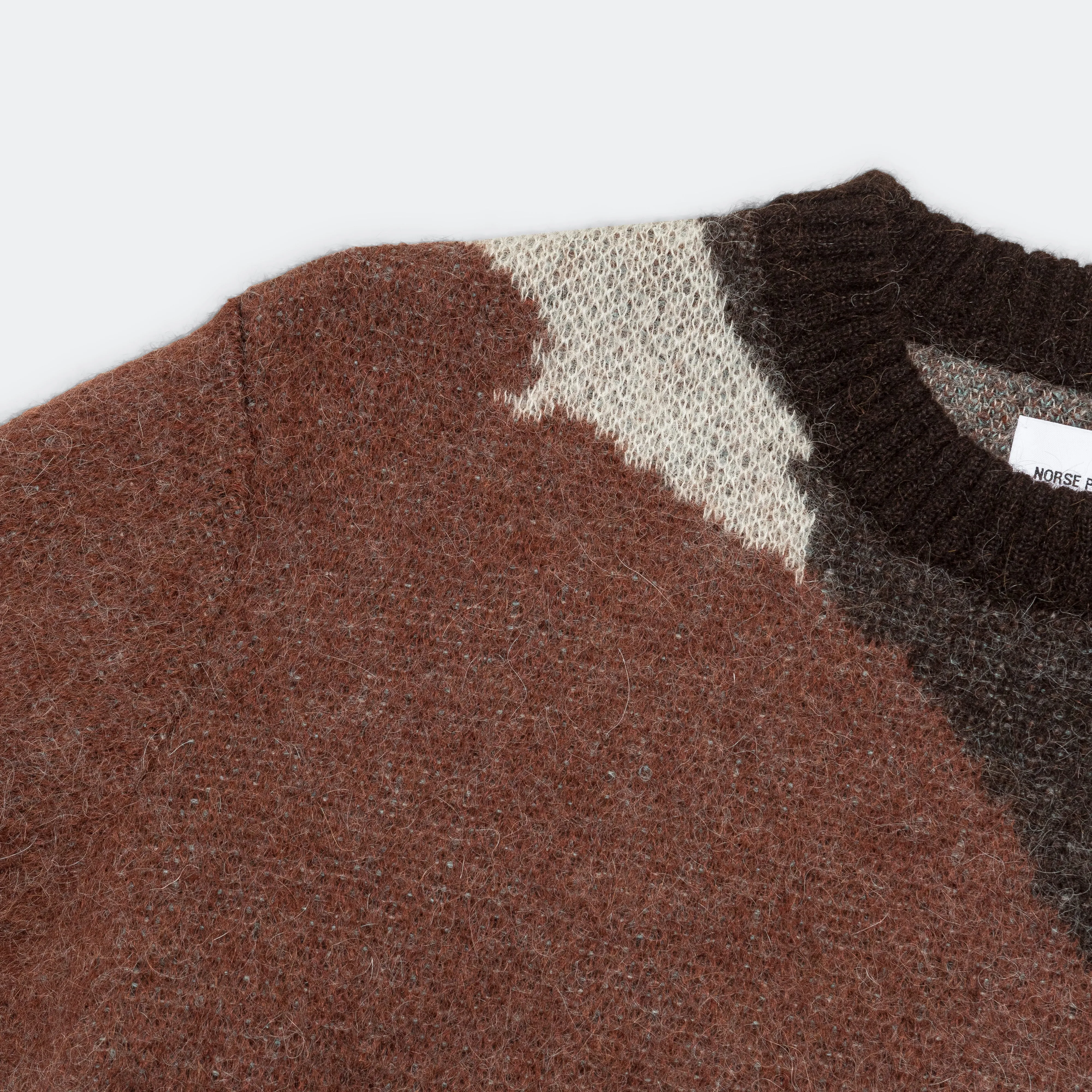 Arild Alpaca Mohair Jacquard Sweater - Espresso