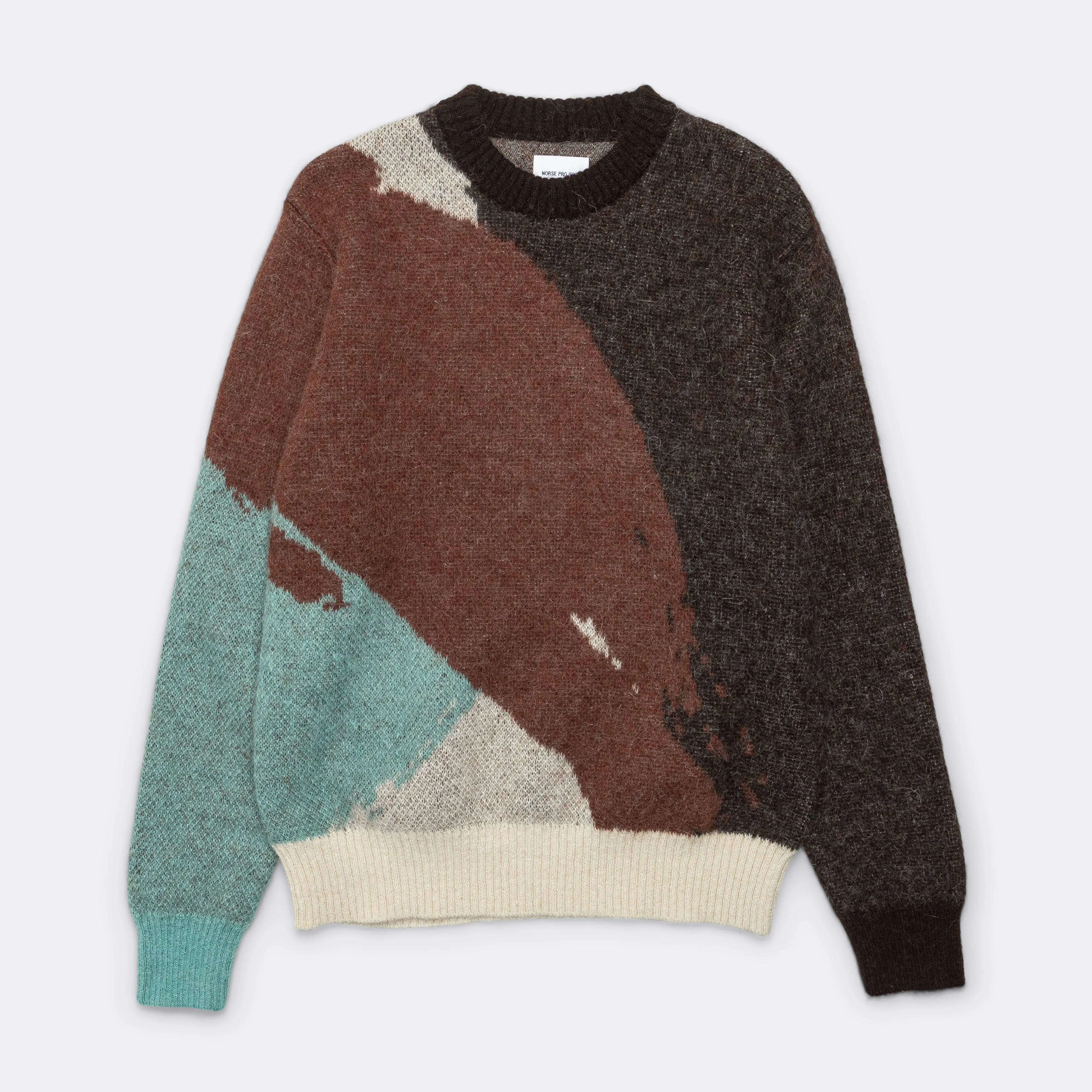 Arild Alpaca Mohair Jacquard Sweater - Espresso