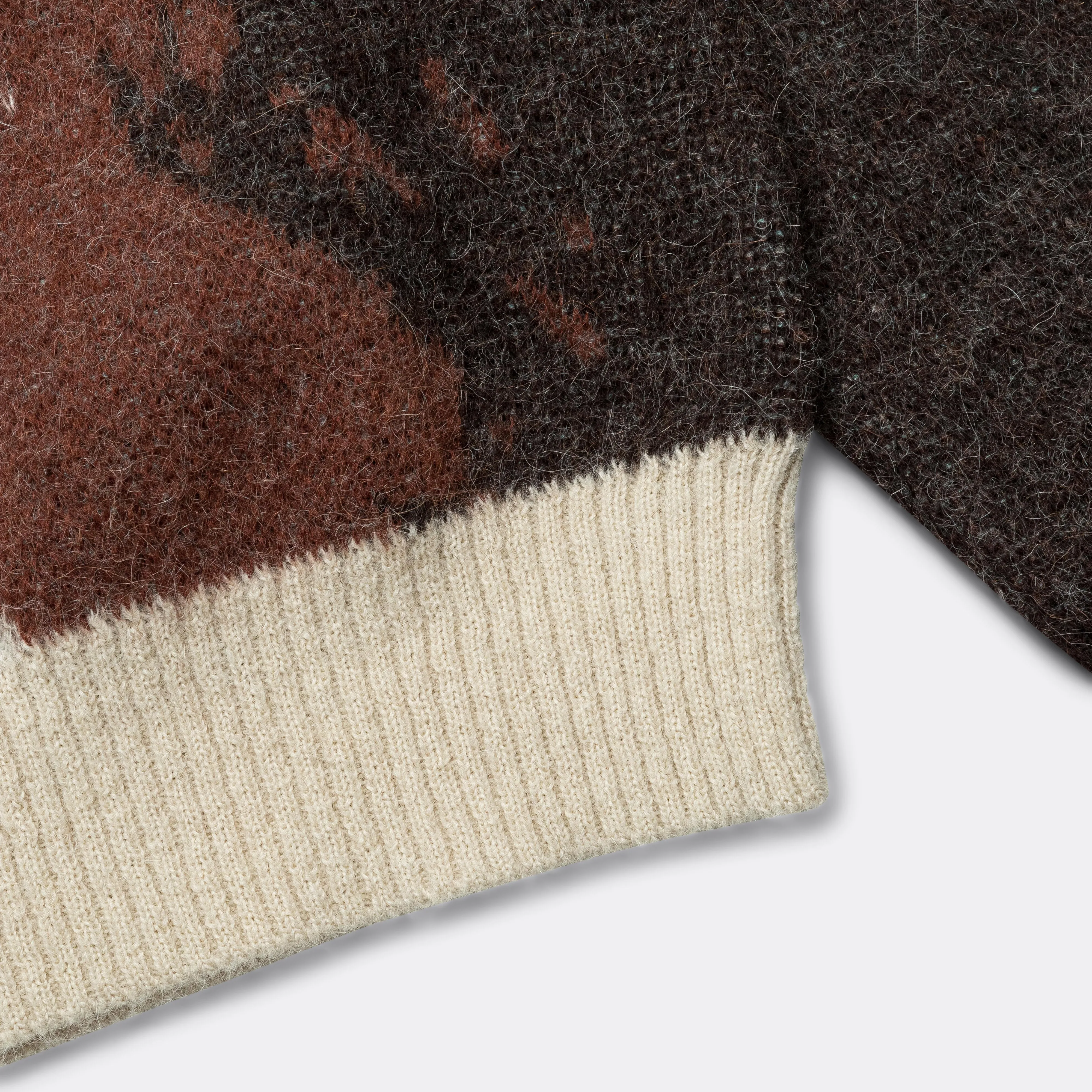 Arild Alpaca Mohair Jacquard Sweater - Espresso