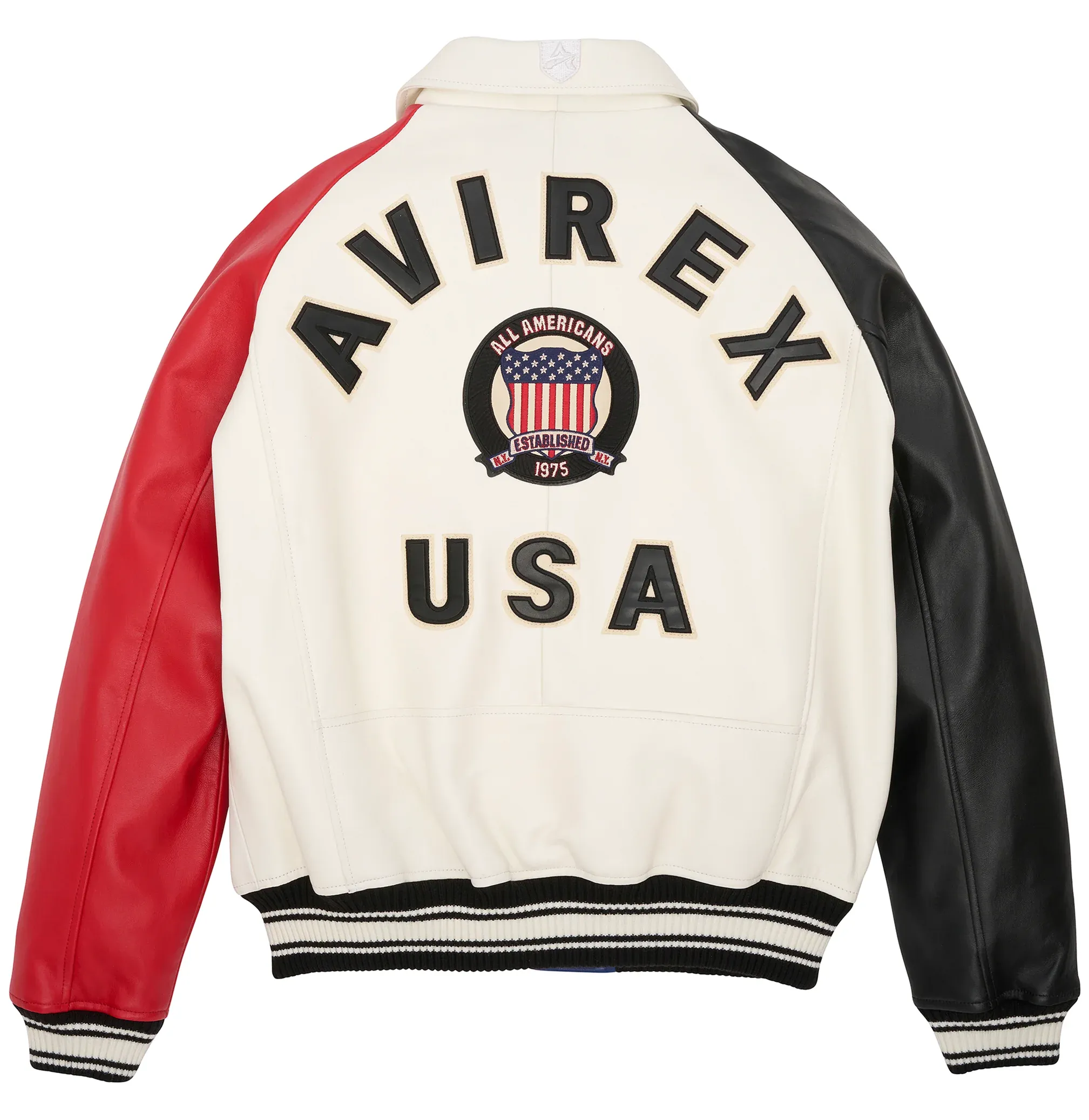 AVIREX BLOCK ICON LEATHER JACKET MULTI