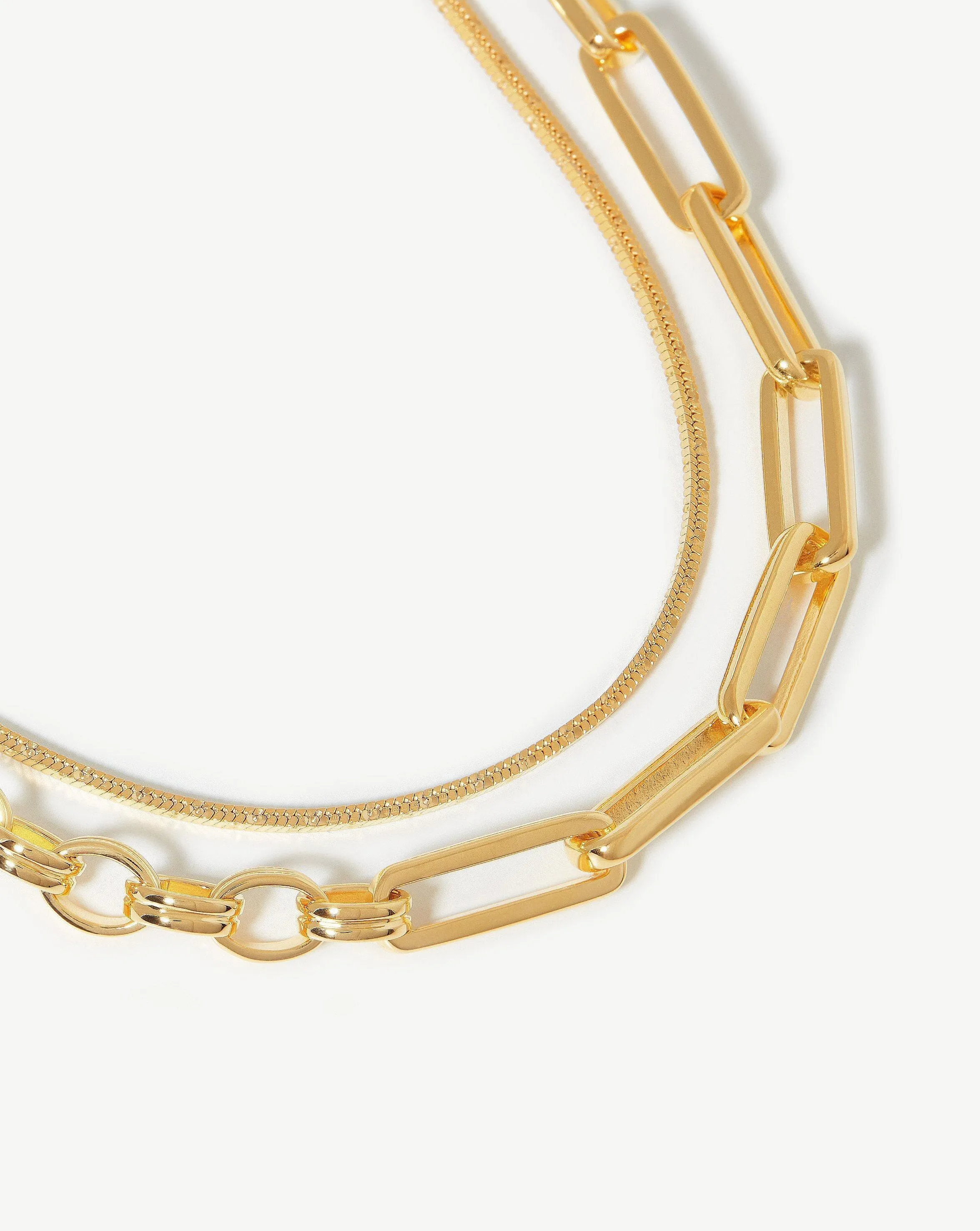 Axiom Dotted Snake Chain Necklace Set | 18ct Gold Plated Vermeil