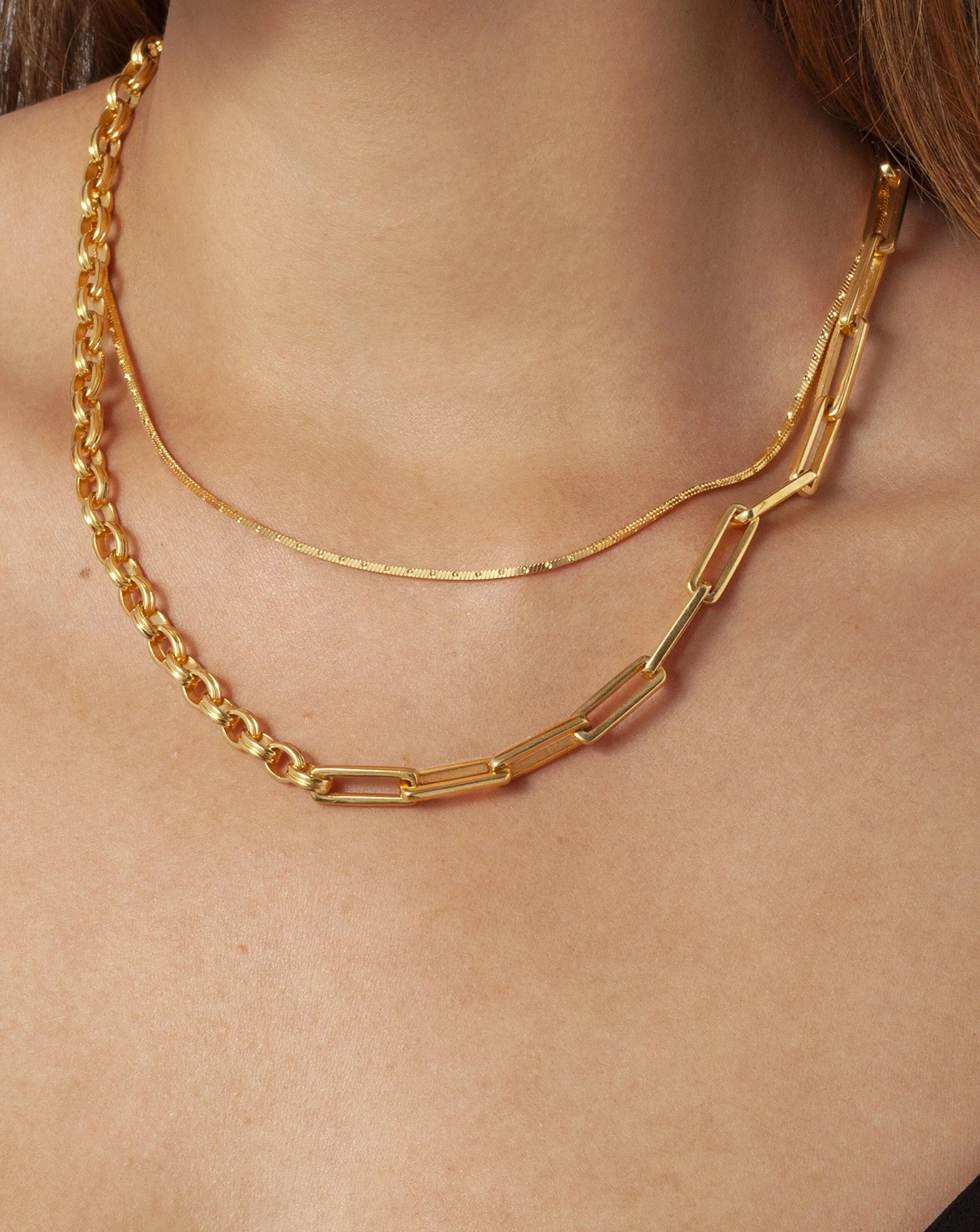 Axiom Dotted Snake Chain Necklace Set | 18ct Gold Plated Vermeil