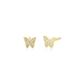 Baby Diamond Butterfly Studs