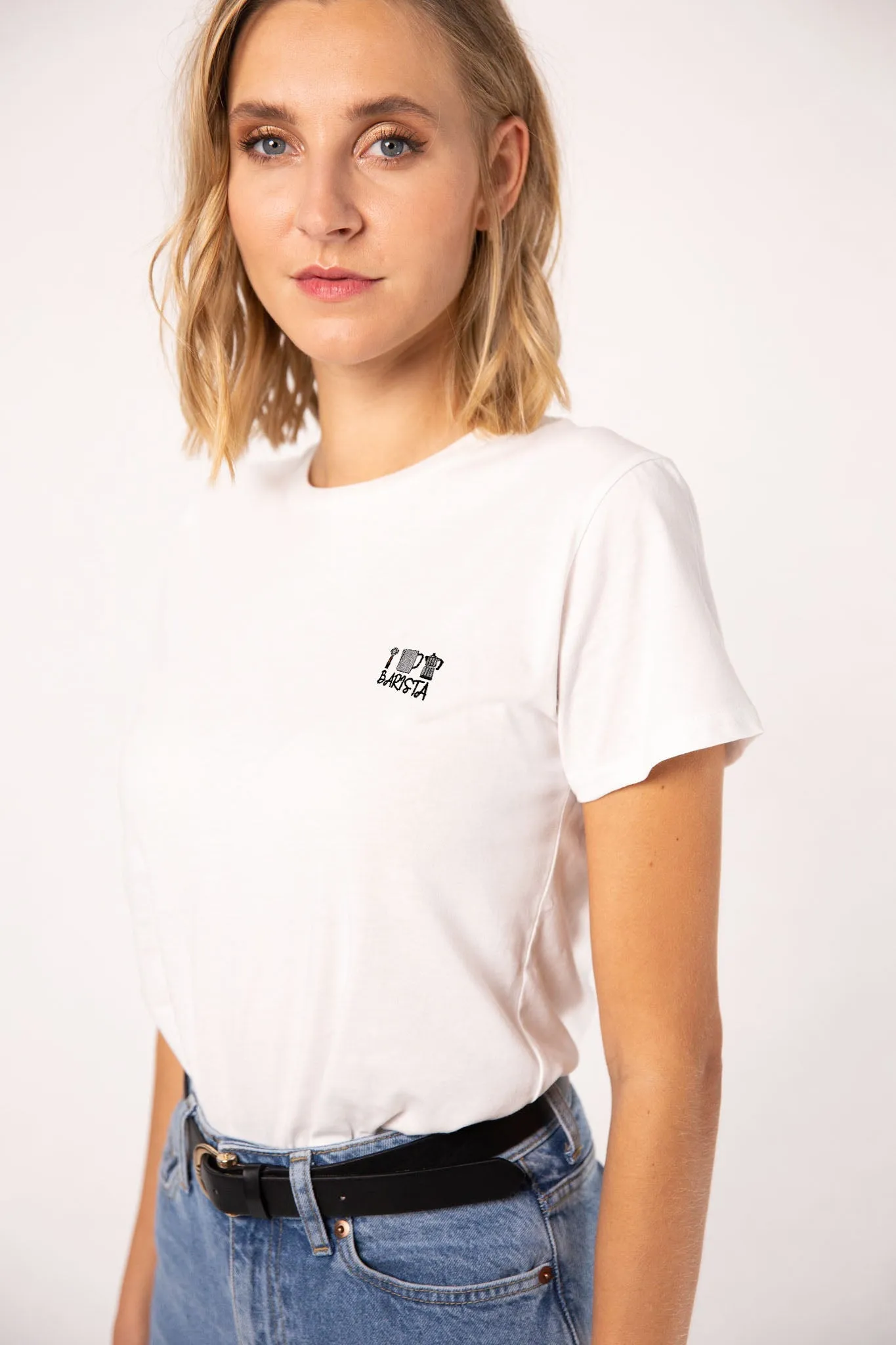 Barista Set | Besticktes Bio-Baumwoll Frauen T-Shirt