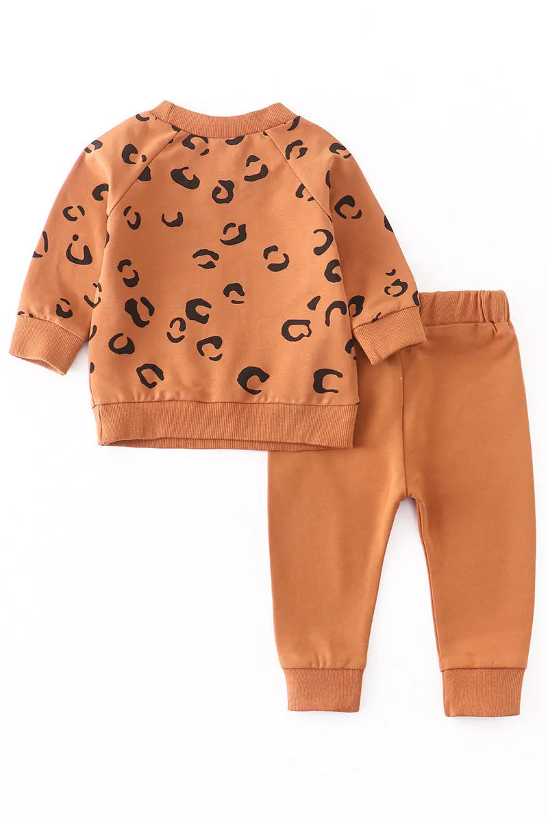 Brown cheeta 2 pcs set