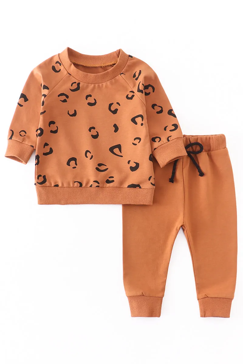 Brown cheeta 2 pcs set