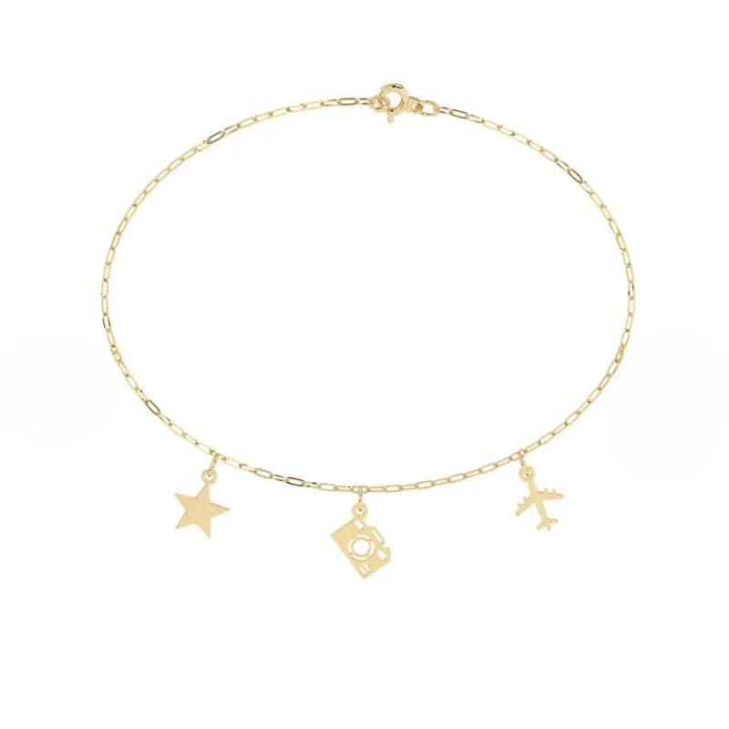 Build Your Own Six Charm Bracelet | 10k Yellow Gold