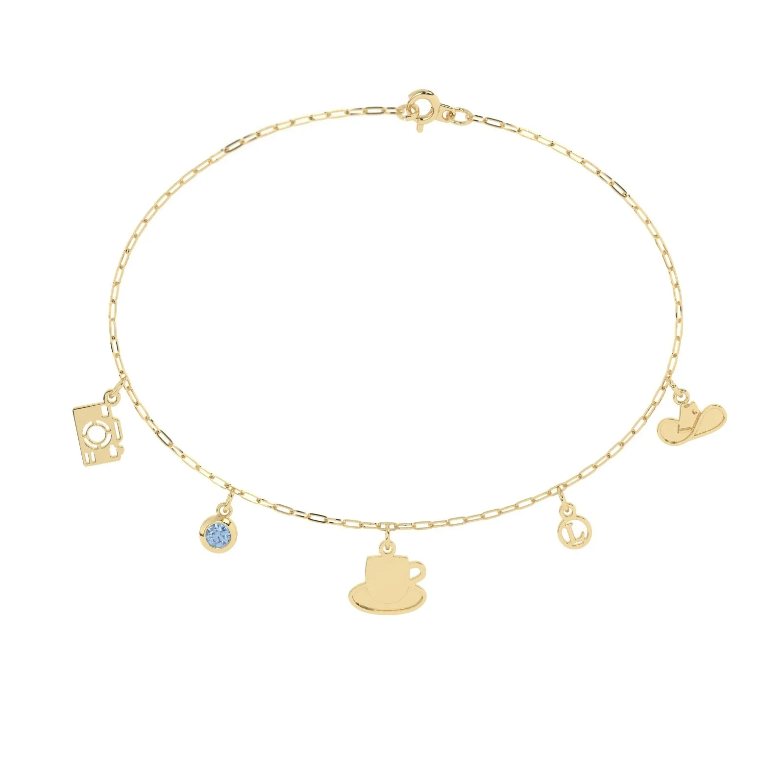 Build Your Own Six Charm Bracelet | 10k Yellow Gold