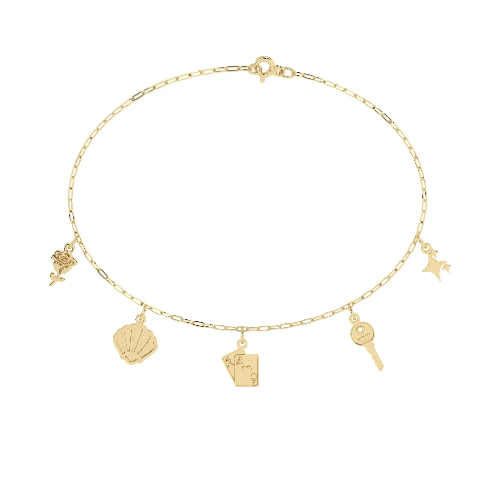 Build Your Own Six Charm Bracelet | 10k Yellow Gold