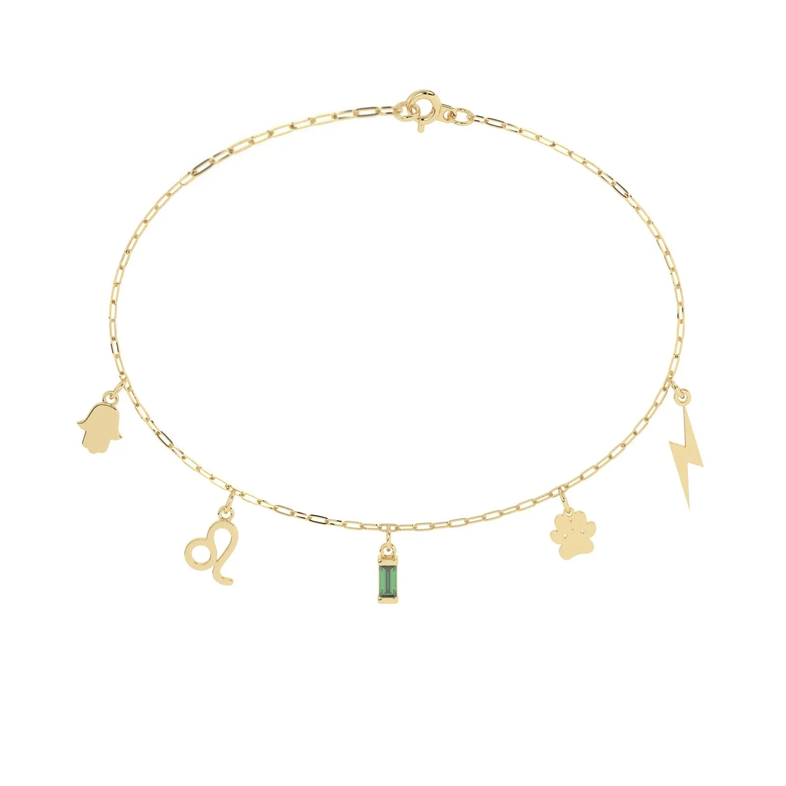 Build Your Own Six Charm Bracelet | 10k Yellow Gold