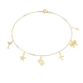 Build Your Own Six Charm Bracelet | 10k Yellow Gold