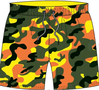 Camo Yellow Erkek Deniz Şortu