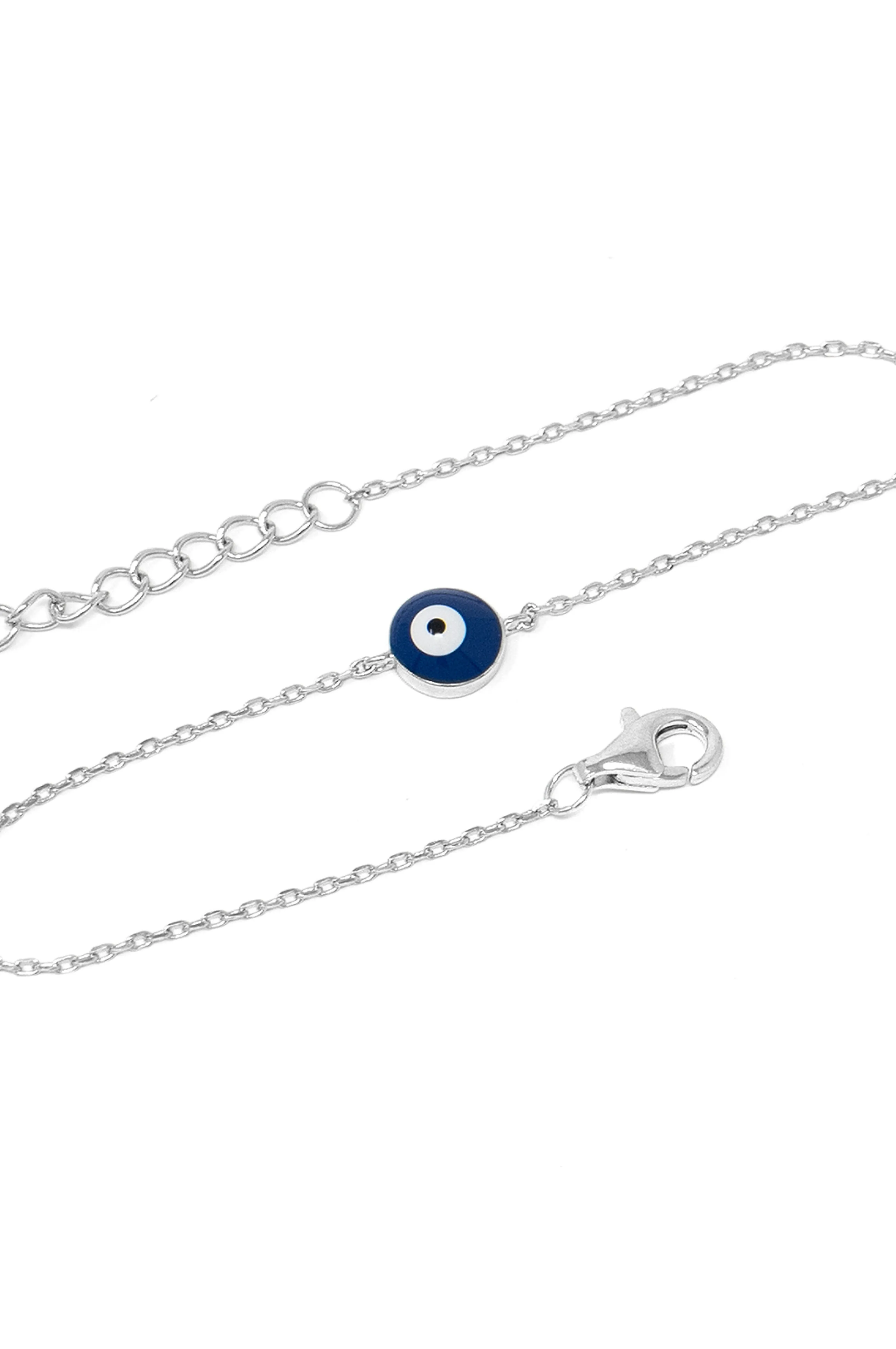 Classic Evil Eye Rose Gold Plated Sterling Silver Chain Bracelet