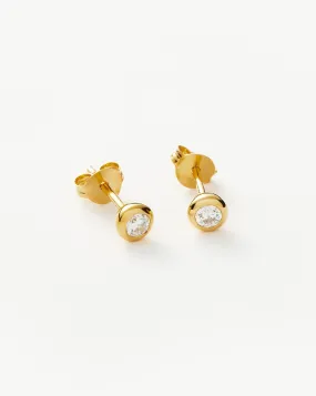 Classic Stone Stud Earrings | 18ct Gold Plated Vermeil/Cubic Zirconia