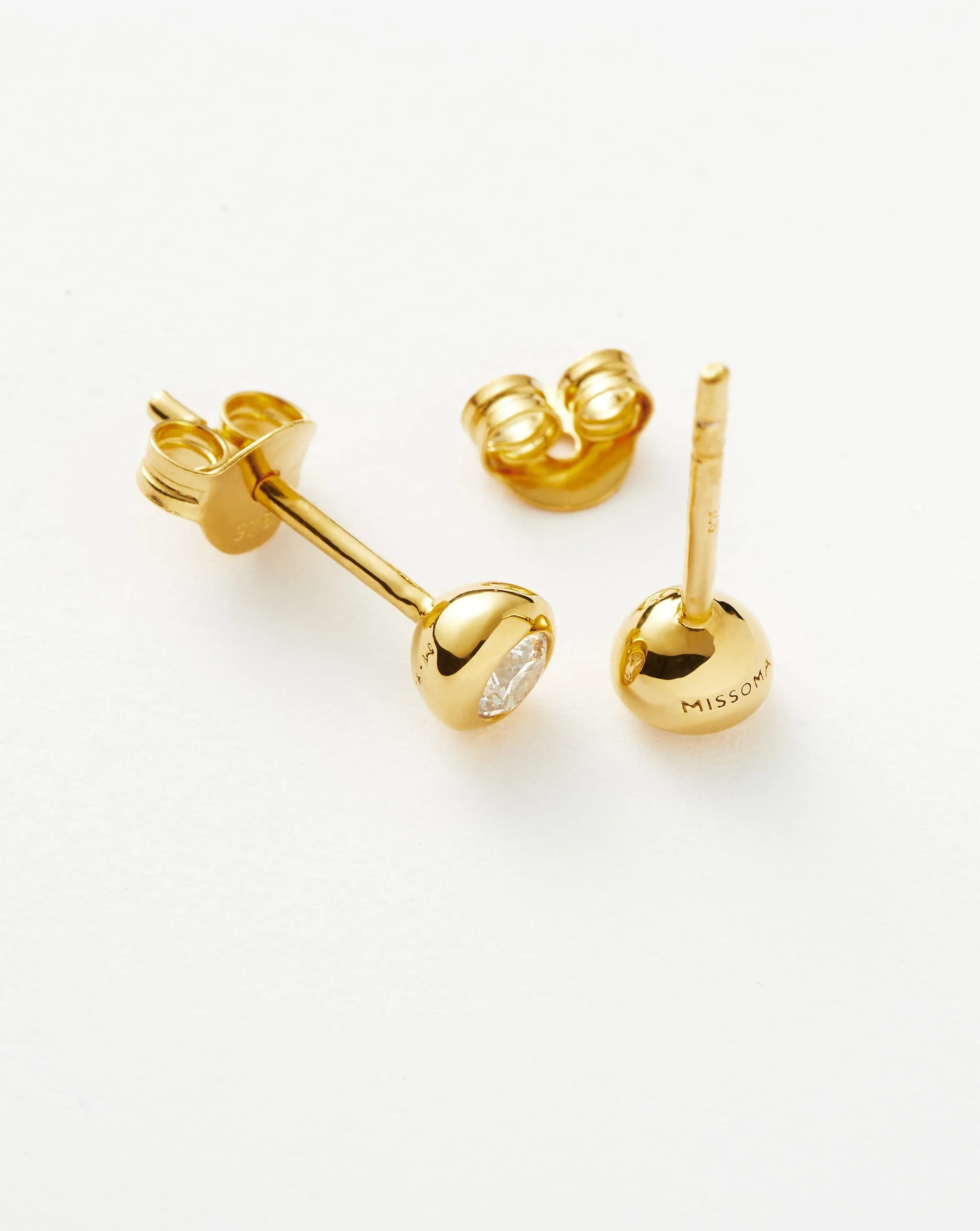 Classic Stone Stud Earrings | 18ct Gold Plated Vermeil/Cubic Zirconia