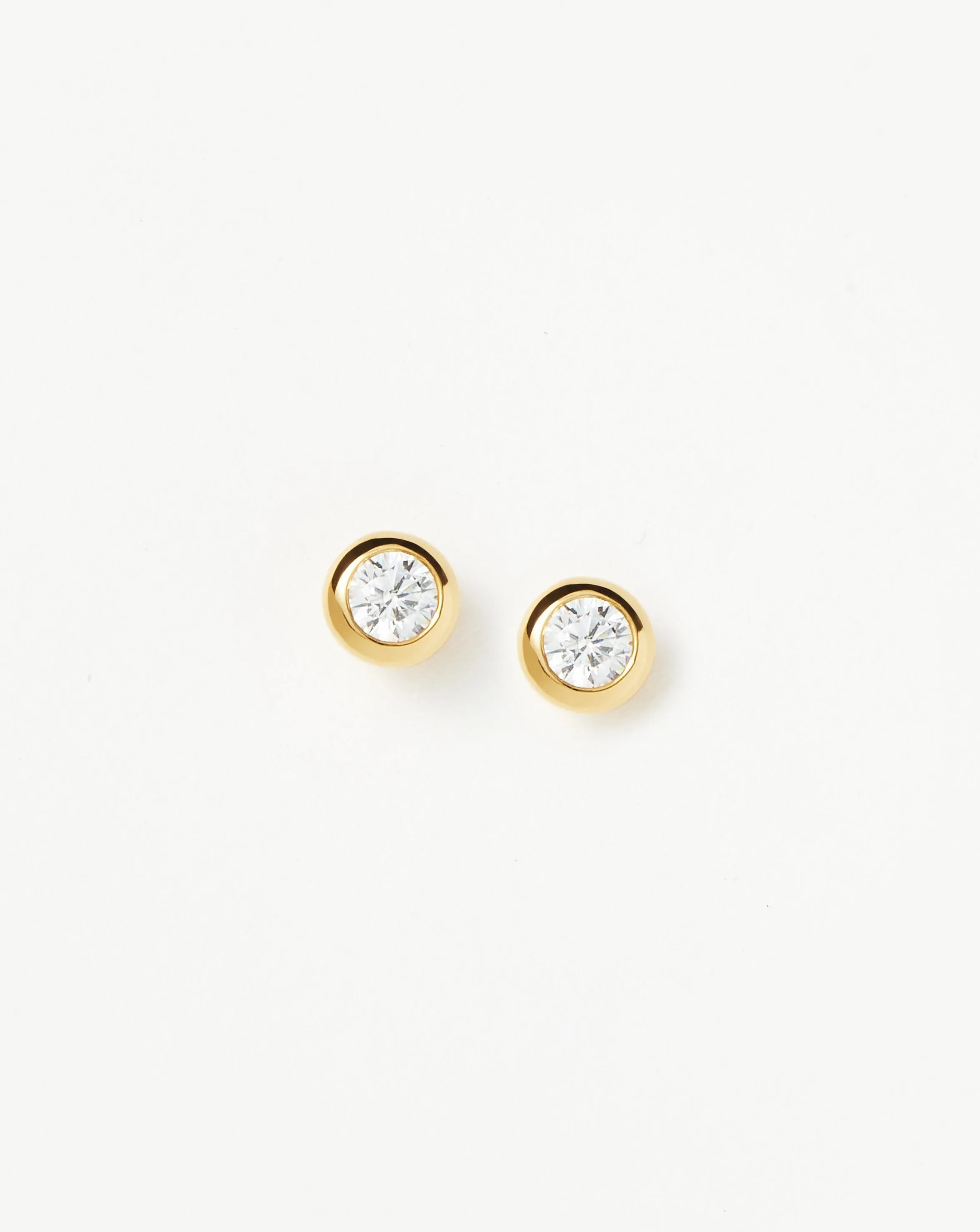 Classic Stone Stud Earrings | 18ct Gold Plated Vermeil/Cubic Zirconia