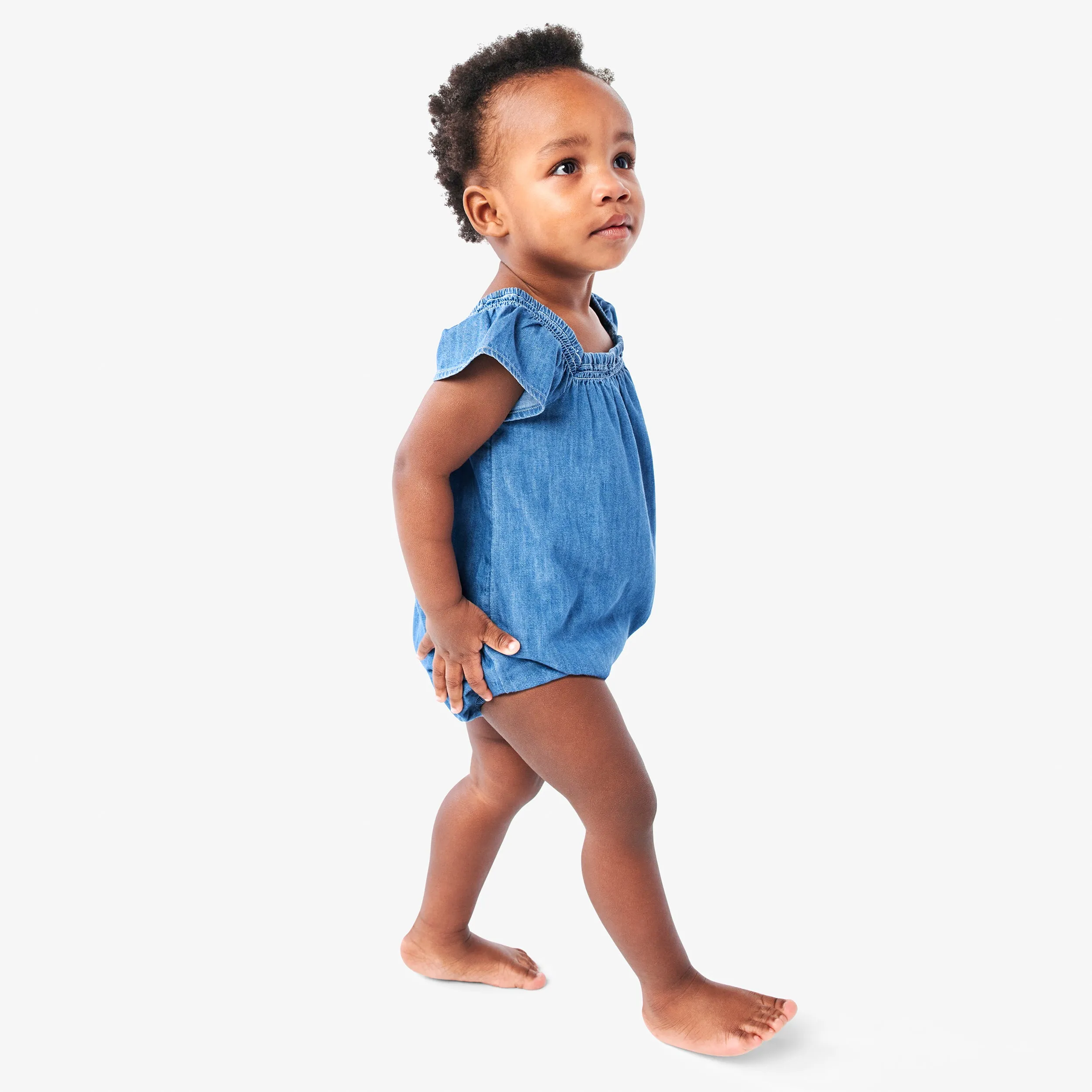 Clearance baby chambray flutter sleeve shortie