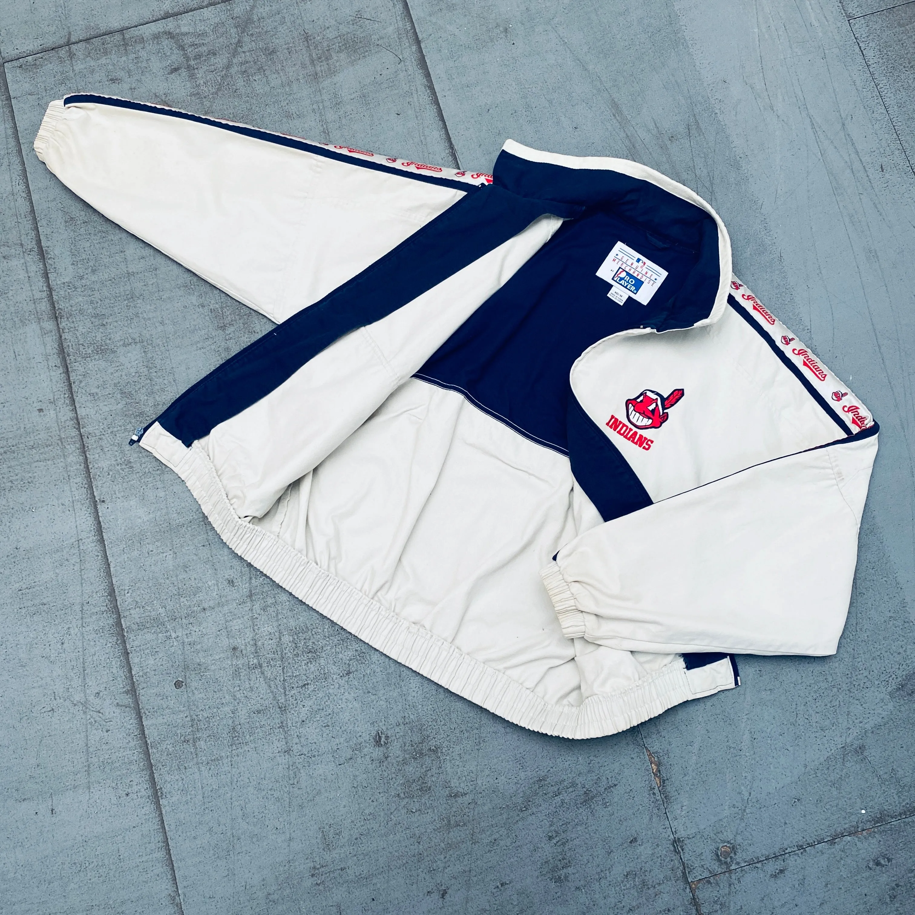 Cleveland Indians: 1990's Pro Player Canvas Fullzip Jacket (M)