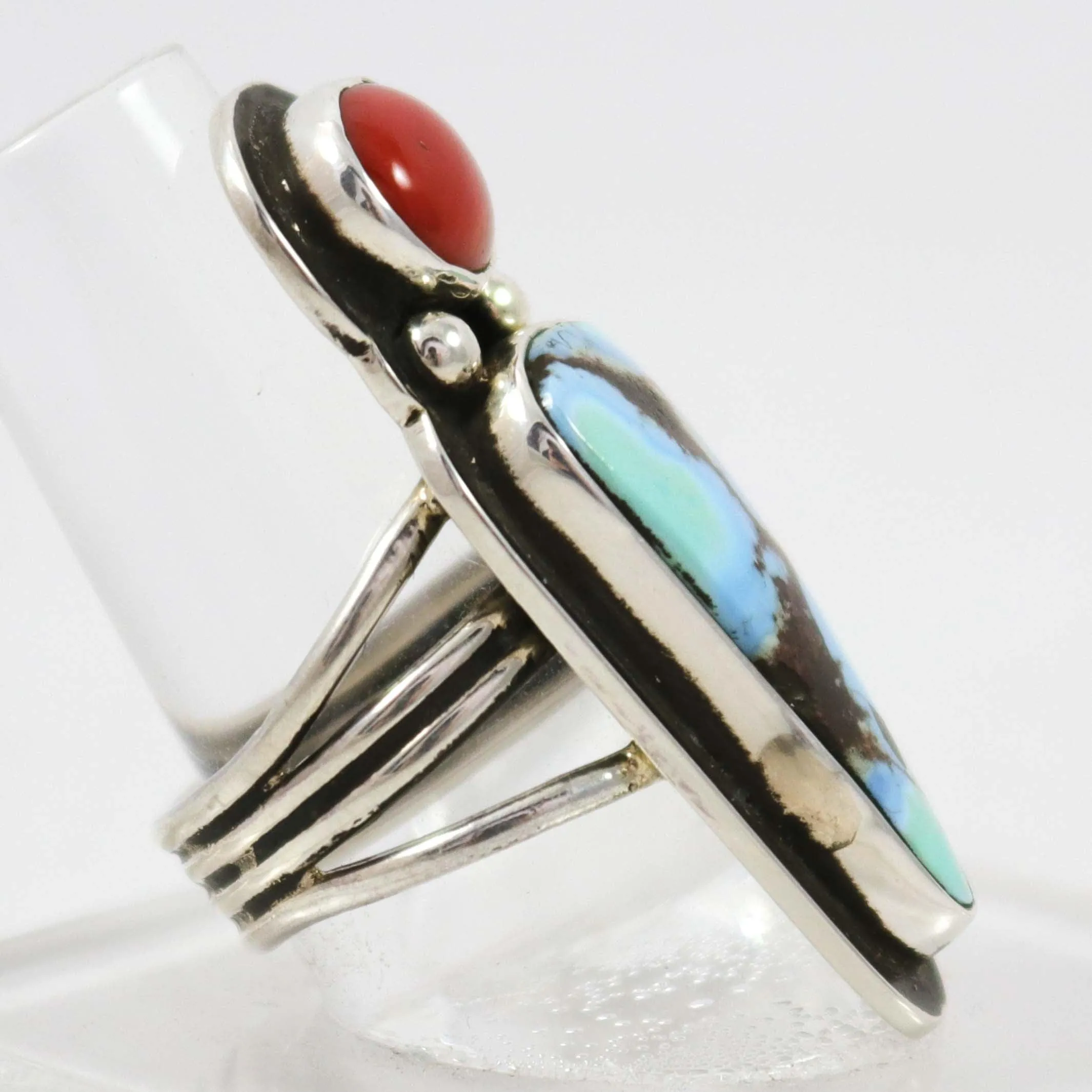 Coral and Turquoise Ring