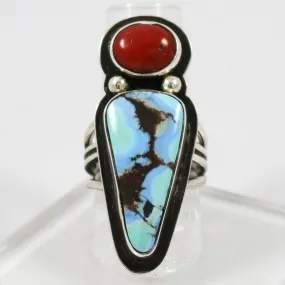 Coral and Turquoise Ring