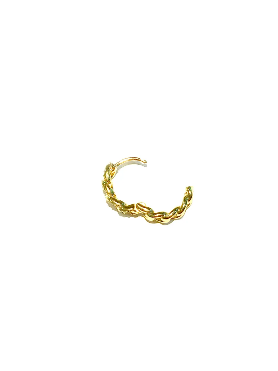 CZ Chain Link Huggie Hoops