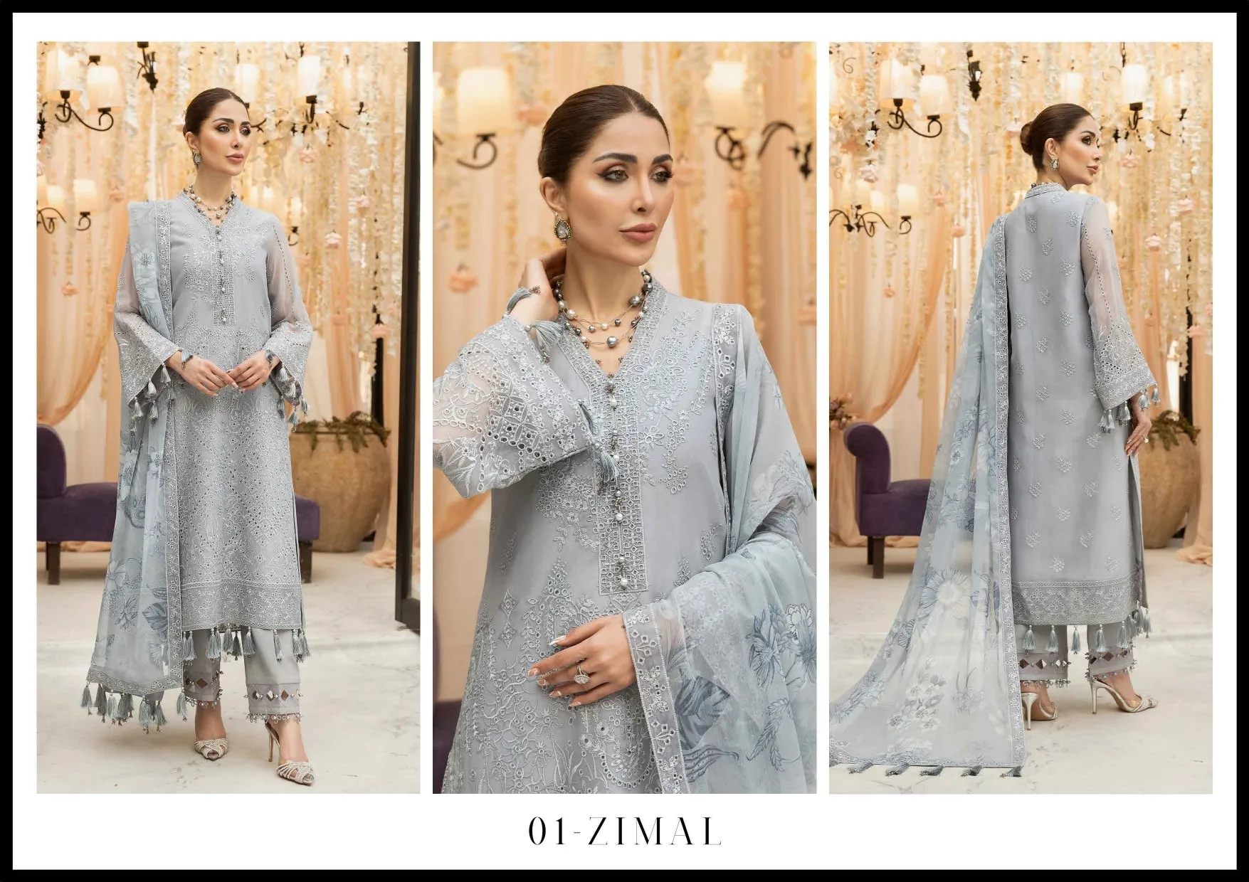 D01 ZIMAL - ALIZEH FORMALS (DHAAGAY) CHIFFON